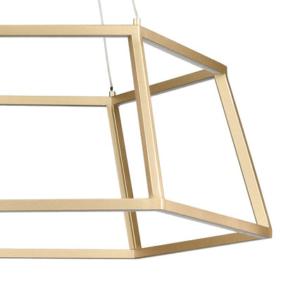 Atlas Lighting Minimalist 21in LED Chandelier | Modern Soft Gold Metal Geometric | Dining Room & Living Room | 21 x 21 x 9 in | Model CL11251-GD