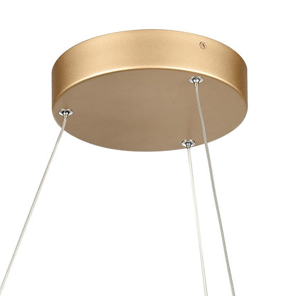 Atlas Lighting Minimalist 21in LED Chandelier | Modern Soft Gold Metal Geometric | Dining Room & Living Room | 21 x 21 x 9 in | Model CL11251-GD