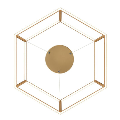 Atlas Lighting Minimalist 21in LED Chandelier | Modern Soft Gold Metal Geometric | Dining Room & Living Room | 21 x 21 x 9 in | Model CL11251-GD
