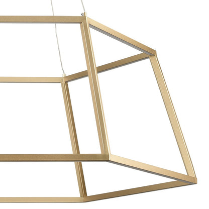 Atlas Lighting Minimalist 23in LED Chandelier | Modern Soft Gold Metal Geometric | Dining Room & Living Room | 23 x 23 x 11 in | Model CL11252-GD