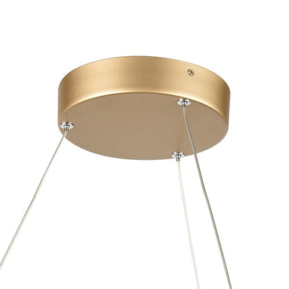 Atlas Lighting Minimalist 23in LED Chandelier | Modern Soft Gold Metal Geometric | Dining Room & Living Room | 23 x 23 x 11 in | Model CL11252-GD
