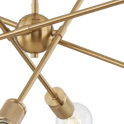Atlas Lighting Module 22in 8-Light Chandelier | Modern Burnished Brass Metal | Dining Room & Living Room | 22 x 22 x 18 in | Model CL11254-BS