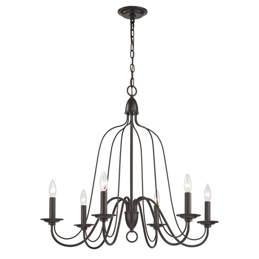 Atlas Lighting Monroe 30in 6-Light Chandelier | Transitional Oil Rubbed Bronze Metal | Dining Room & Foyer | 30 x 30 x 27 in | Model CL11256-BZ