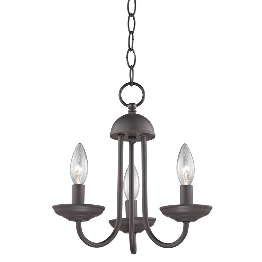 Atlas Lighting Montgomery 12in 3-Light Chandelier | Traditional Oil Rubbed Bronze Metal | Kitchen Island & Breakfast Nook | Model CL11257-BZ