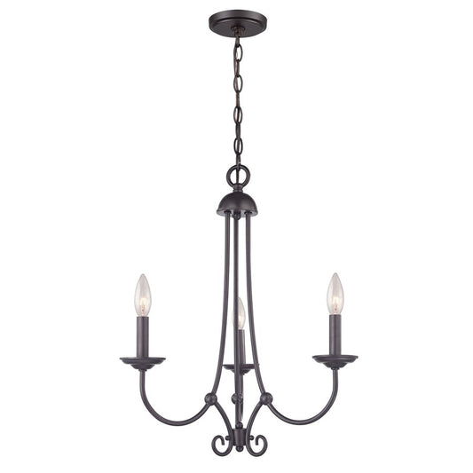 Atlas Lighting Montgomery 20in 3-Light Chandelier | Traditional Oil Rubbed Bronze Metal | Dining Room & Living Room | Model CL11258-BZ