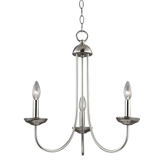 Atlas Lighting Montgomery 20in 3-Light Chandelier | Traditional Brushed Nickel Metal | Dining Room & Foyer | 20 x 20 x 22 in | Model CL11258-NK