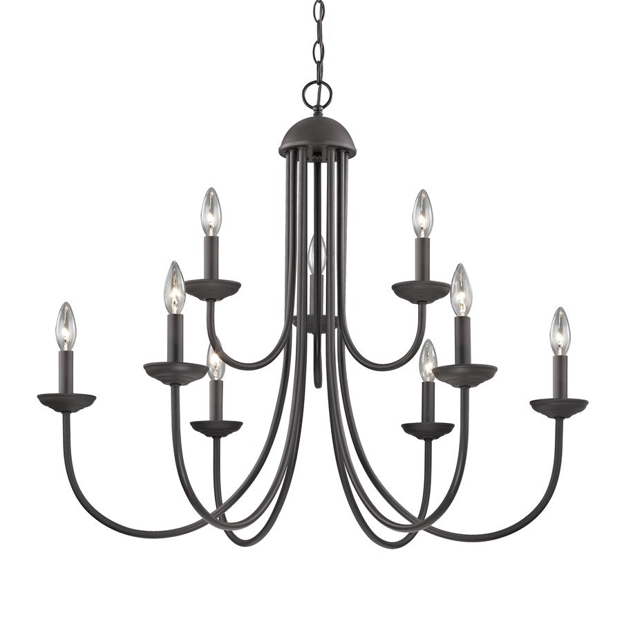 Atlas Lighting Montgomery 34in 9-Light Chandelier | Traditional Oil Rubbed Bronze Metal | Dining Room & Foyer | 34 x 34 x 29 in | Model CL11261-BZ