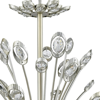 Atlas Lighting Mullica 28in 6-Light Chandelier | Traditional Aged Silver Metal and Crystal | Dining Room & Living Room | Model CL11264-SV