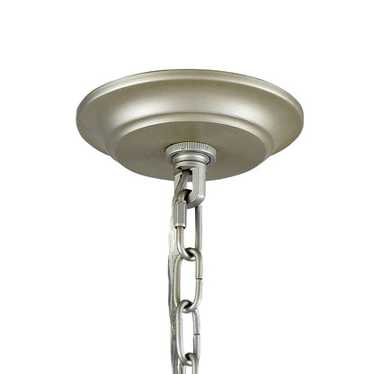 Atlas Lighting Mullica 28in 6-Light Chandelier | Traditional Aged Silver Metal and Crystal | Dining Room & Living Room | Model CL11264-SV