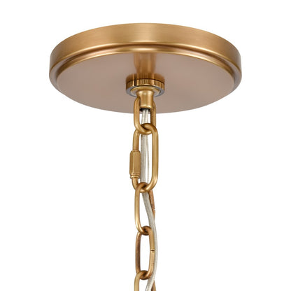 Atlas Lighting Neville 34in 12-Light Chandelier | Transitional Natural Brass and Bleached White Wood | Dining Room & Living Room | Model CL11270-BS