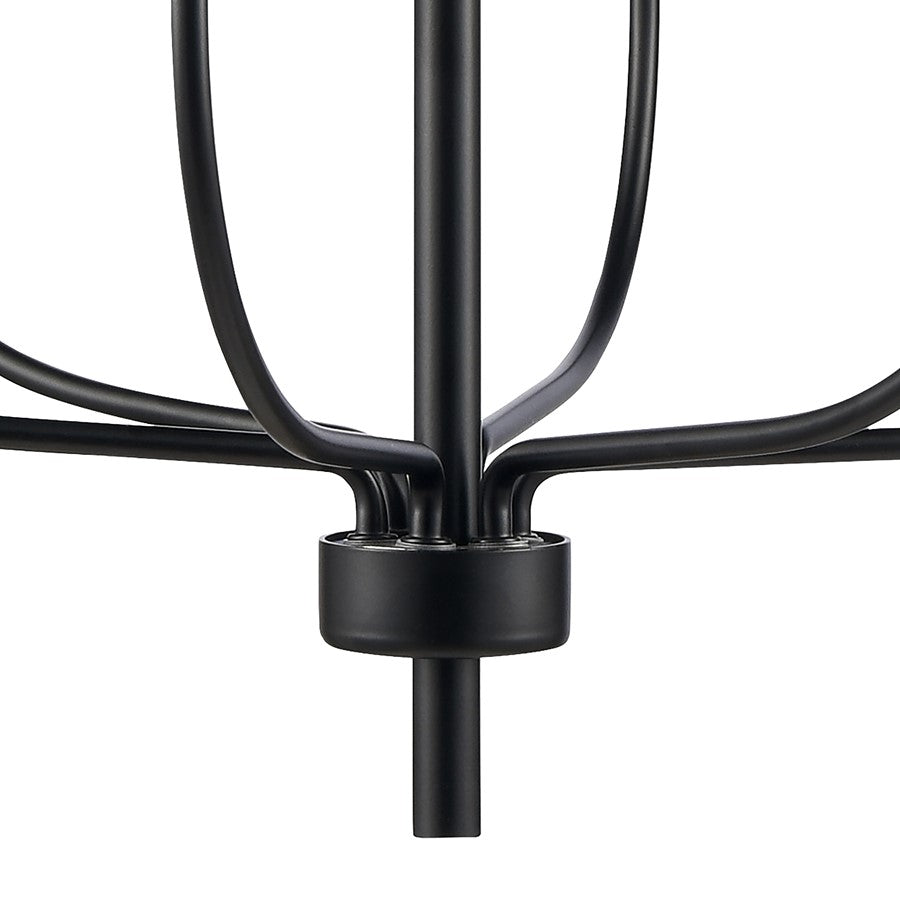 Atlas Lighting Newland 21in 6-Light Chandelier | Transitional Matte Black Metal | Dining Room & Living Room | 21 x 21 x 21 in | Model CL11272-BK