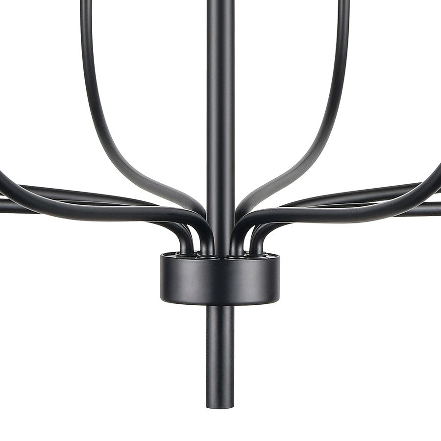 Atlas Lighting Newland 34in 8-Light Chandelier | Transitional Matte Black Metal | Dining Room & Living Room | 34 x 34 x 28 in | Model CL11273-BK