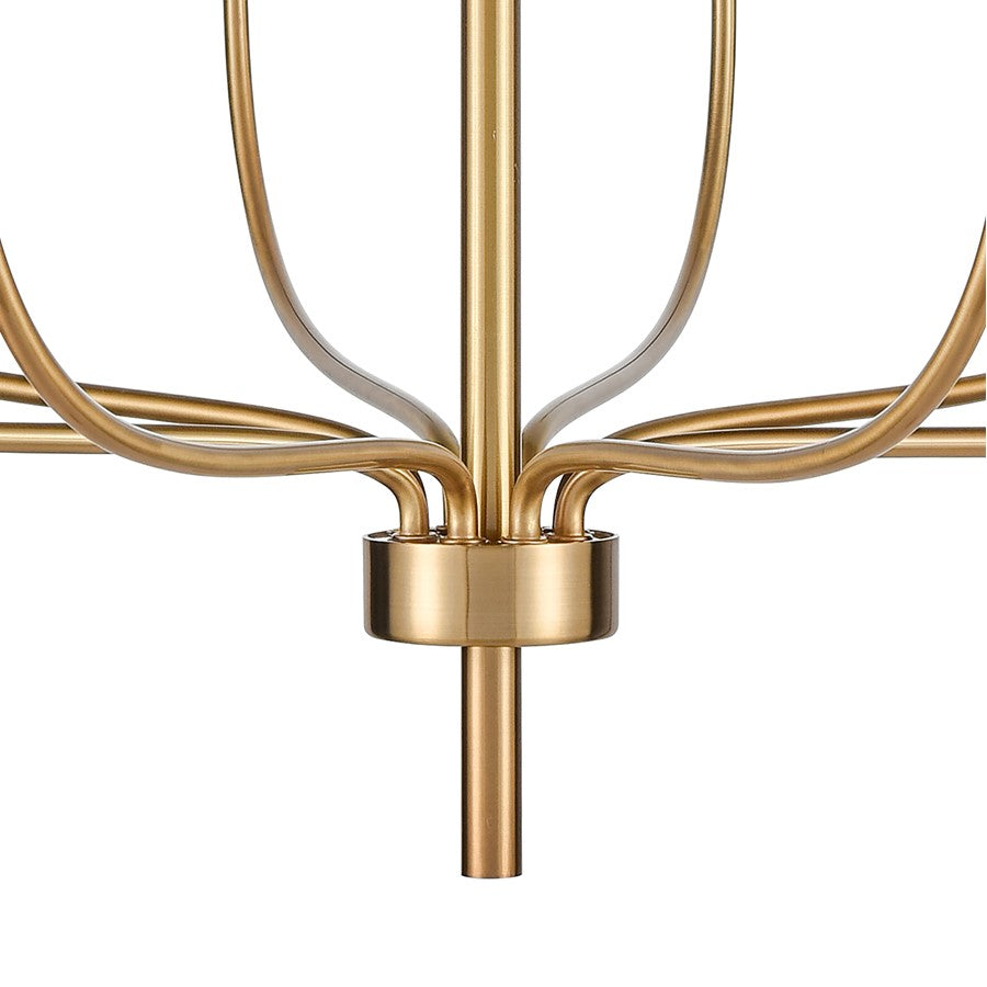 Atlas Lighting Newland 34in 8-Light Chandelier | Transitional Satin Brass Metal | Dining Room & Living Room | 34 x 34 x 28 in | Model CL11273-BS