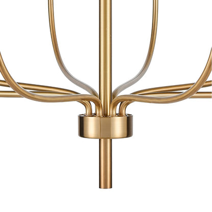 Atlas Lighting Newland 34in 8-Light Chandelier | Transitional Satin Brass Metal | Dining Room & Living Room | 34 x 34 x 28 in | Model CL11273-BS