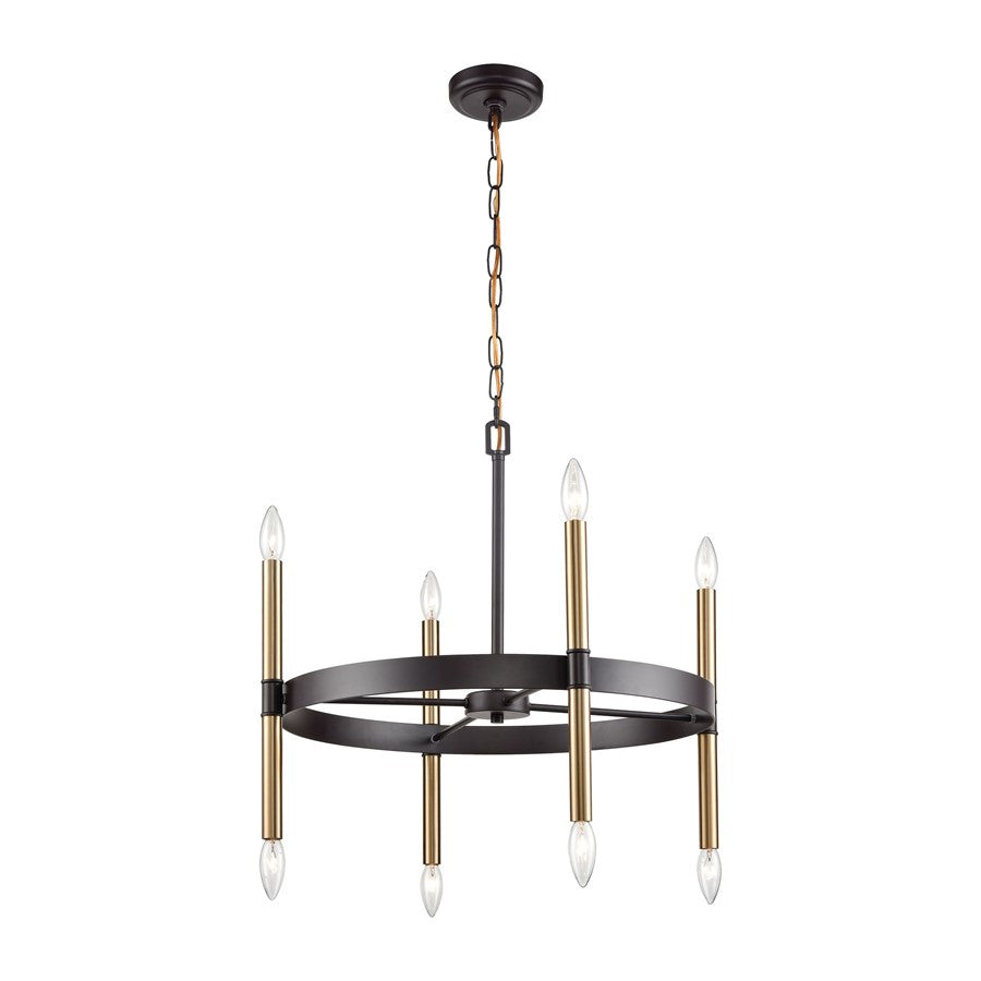Atlas Lighting Notre Dame 24in 6-Light Chandelier | Traditional Oiled Bronze and Gold Metal | Dining Room & Living Room | Model CL11276-BZ