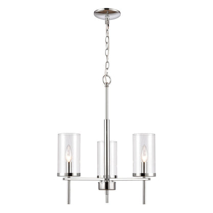 Atlas Lighting Oakland 19in 3-Light Chandelier | Modern Chrome and Clear Glass | Dining Room & Kitchen Island | 19 x 19 x 23 in | Model CL11277-CH