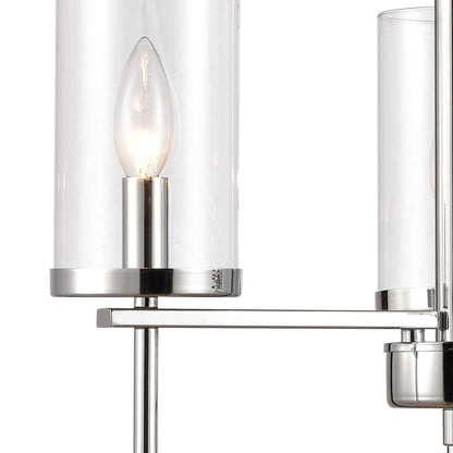 Atlas Lighting Oakland 19in 3-Light Chandelier | Modern Chrome and Clear Glass | Dining Room & Kitchen Island | 19 x 19 x 23 in | Model CL11277-CH