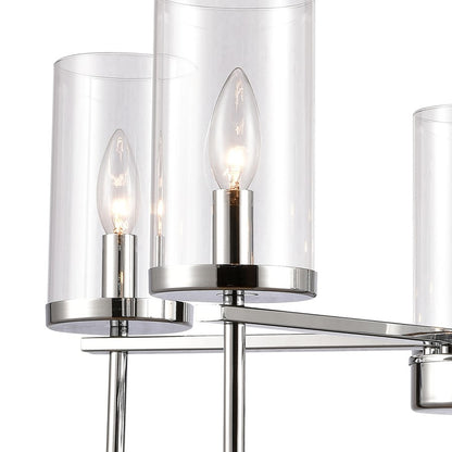 Atlas Lighting Oakland 25in 5-Light Chandelier | Modern Chrome and Clear Glass | Dining Room & Kitchen Island | 25 x 25 x 23 in | Model CL11278-CH