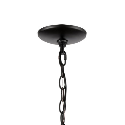 Atlas Lighting Oakland 28in 9-Light Chandelier | Modern Black and Clear Glass | Dining Room & Living Room | 28 x 28 x 28 in | Model CL11279-BK