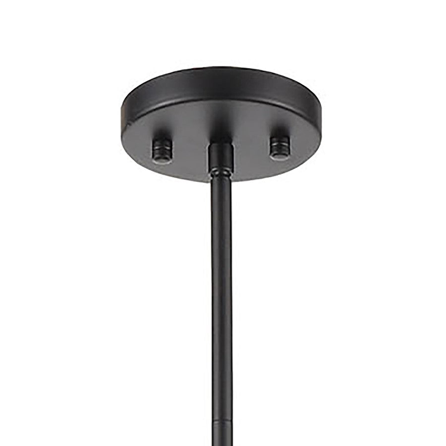 Atlas Lighting Oriah 28in 6-Light Chandelier | Modern Matte Black and Satin Brass with Silver Mercury Glass | Dining Room & Living | Model CL11280-BK