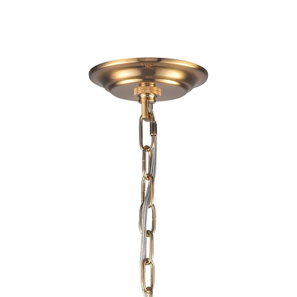 Atlas Lighting Orme 27in 4-Light Chandelier | Modern White and Satin Brass Metal | Dining Room & Living Room | 27 x 27 x 30 in | Model CL11281-WH