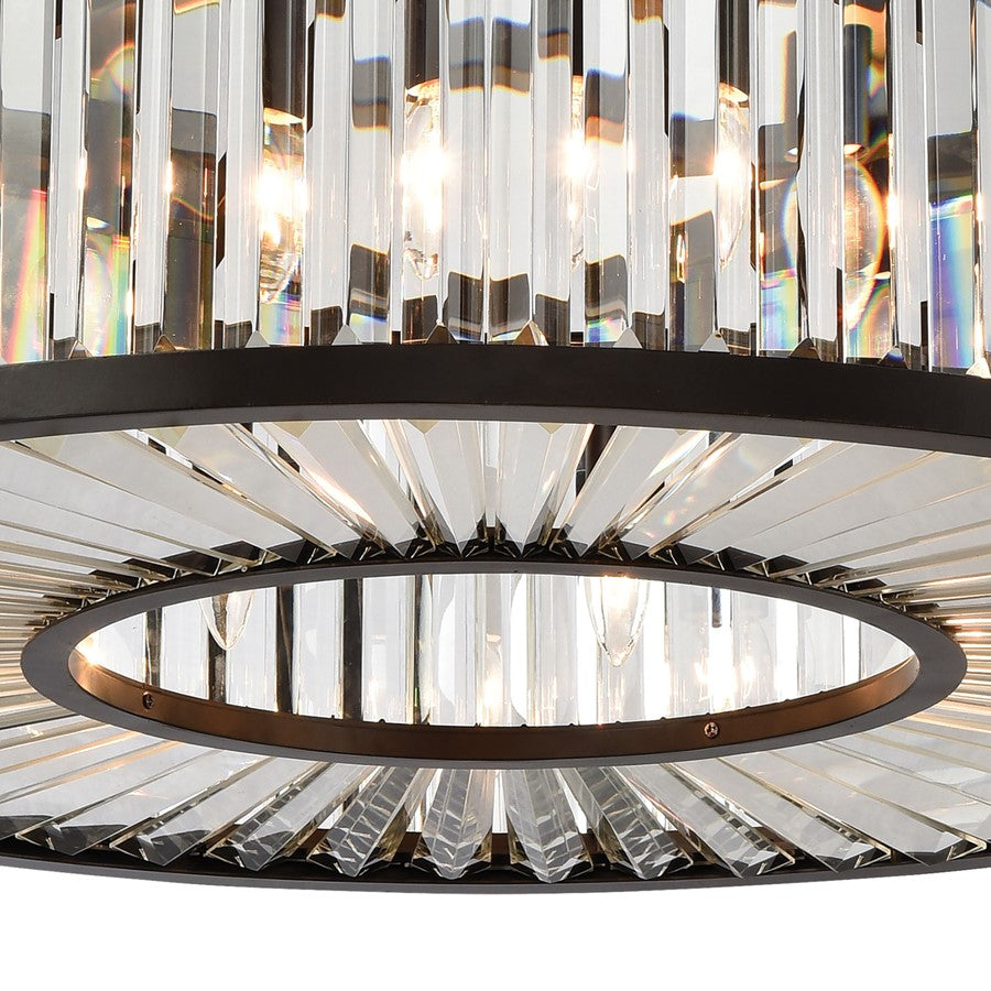 Atlas Lighting Palacial 35in 11-Light Chandelier | Traditional Oil Rubbed Bronze and Clear Crystal | Dining Room & Foyer | Model CL11287-BZ
