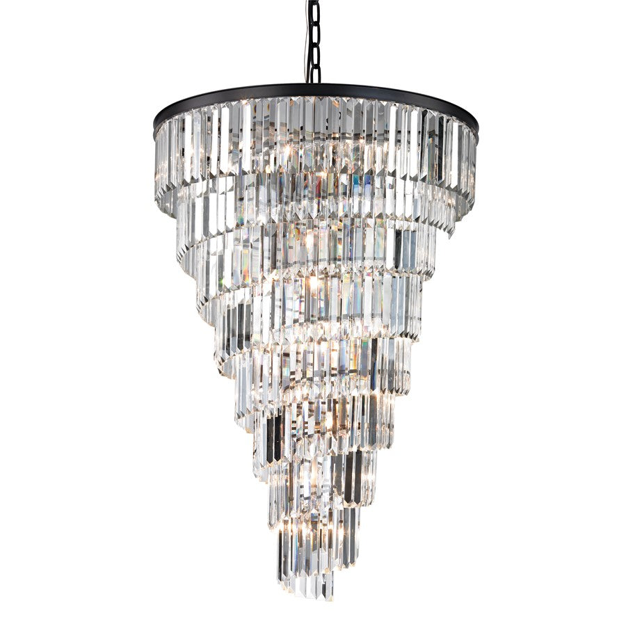 Atlas Lighting Palacial 36in 15-Light Chandelier | Traditional Oil Rubbed Bronze and Clear Crystal | Dining Room & Foyer | Model CL11288-BZ
