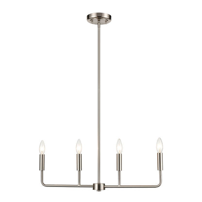 Atlas Lighting Park Slope 25in 4-Light Chandelier | Transitional Brushed Nickel | Dining Room & Living Room | 25 x 25 x 7 in | Model CL11290-NK