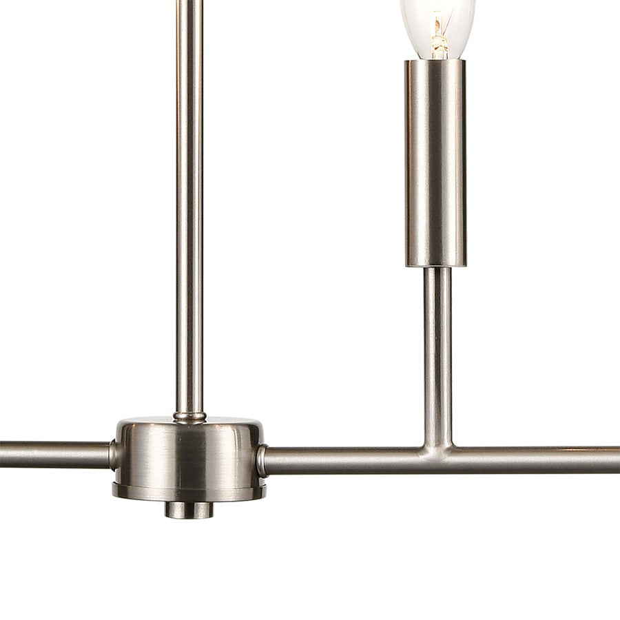 Atlas Lighting Park Slope 25in 4-Light Chandelier | Transitional Brushed Nickel | Dining Room & Living Room | 25 x 25 x 7 in | Model CL11290-NK