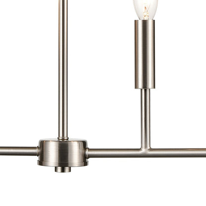 Atlas Lighting Park Slope 25in 4-Light Chandelier | Transitional Brushed Nickel | Dining Room & Living Room | 25 x 25 x 7 in | Model CL11290-NK
