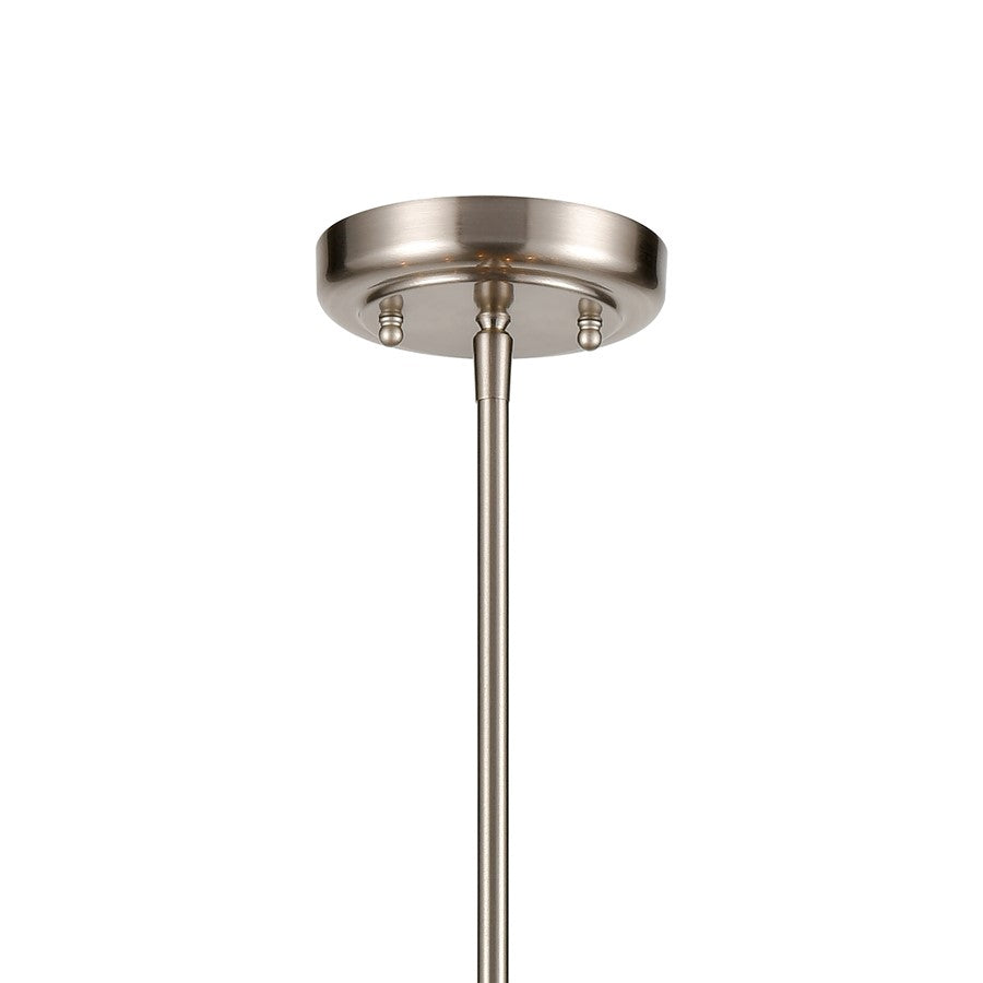 Atlas Lighting Park Slope 31in 6-Light Linear Chandelier | Transitional Brushed Nickel Metal | Dining Room & Kitchen Island | Model CL11291-NK