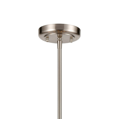 Atlas Lighting Park Slope 31in 6-Light Linear Chandelier | Transitional Brushed Nickel Metal | Dining Room & Kitchen Island | Model CL11291-NK
