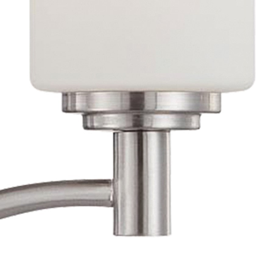 Atlas Lighting Pittman 20in 3-Light Chandelier | Traditional Brushed Nickel and White Frosted Glass | Kitchen Island & Dining Room | Model CL11297-NK