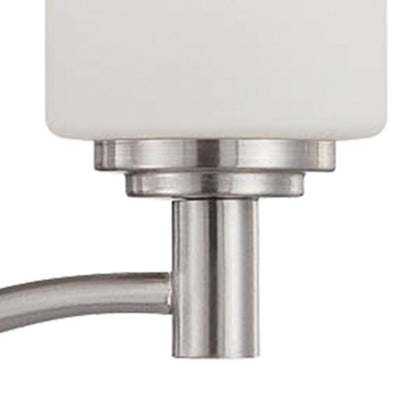 Atlas Lighting Pittman 20in 3-Light Chandelier | Traditional Brushed Nickel and White Frosted Glass | Kitchen Island & Dining Room | Model CL11297-NK