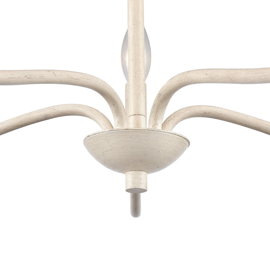 Atlas Lighting Quinn 24in 5-Light Chandelier | Transitional Antique White Metal | Dining Room & Living Room | 24 x 24 x 17 in | Model CL11303-WH