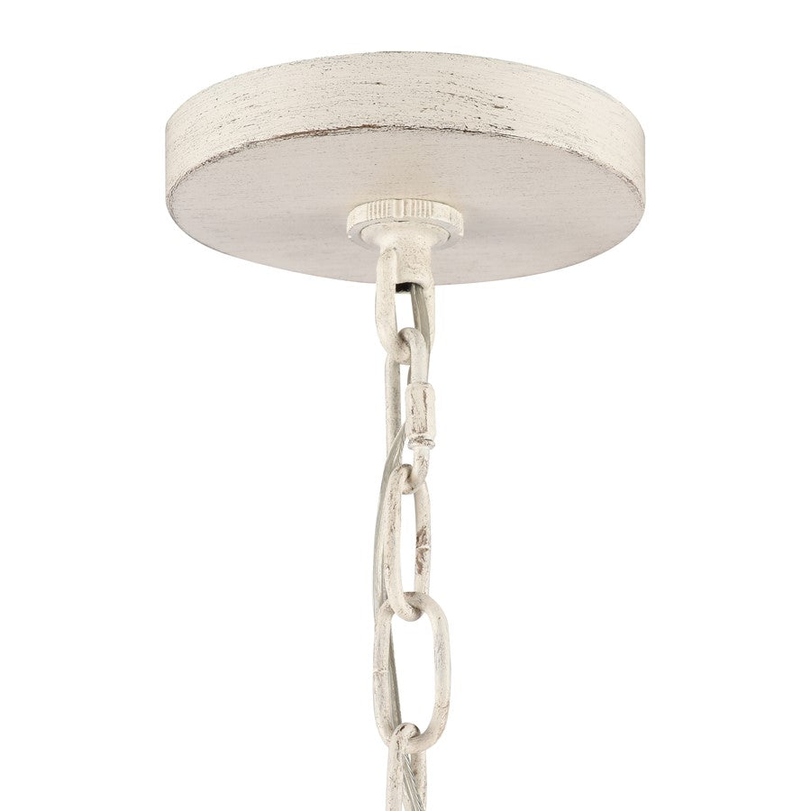 Atlas Lighting Quinn 24in 5-Light Chandelier | Transitional Antique White Metal | Dining Room & Living Room | 24 x 24 x 17 in | Model CL11303-WH