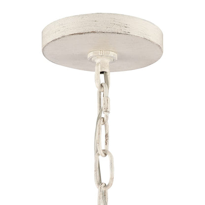 Atlas Lighting Quinn 24in 5-Light Chandelier | Transitional Antique White Metal | Dining Room & Living Room | 24 x 24 x 17 in | Model CL11303-WH