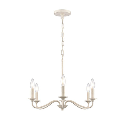 Atlas Lighting Quinn 30in 6-Light Chandelier | Transitional Antique White Metal | Dining Room & Living Room | 30 x 18 x 16.75 in | Model CL11304-WH