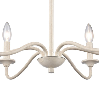 Atlas Lighting Quinn 30in 6-Light Chandelier | Transitional Antique White Metal | Dining Room & Living Room | 30 x 18 x 16.75 in | Model CL11304-WH