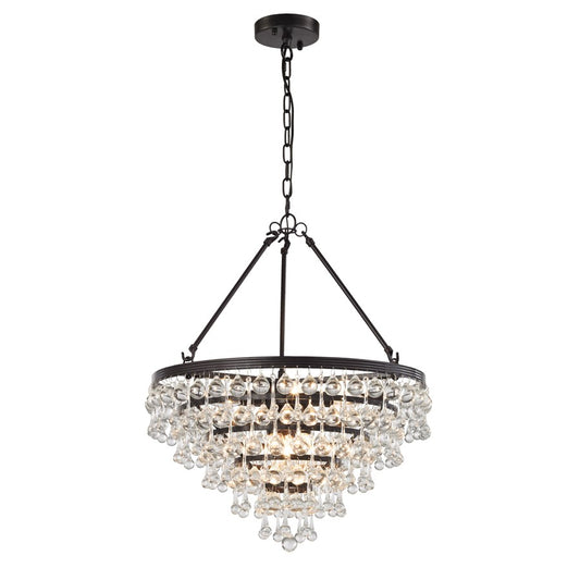 Atlas Lighting Ramira 19in 6-Light Chandelier | Transitional Oil Rubbed Bronze and Clear Glass | Dining Room & Entryway | Model CL11305-BZ