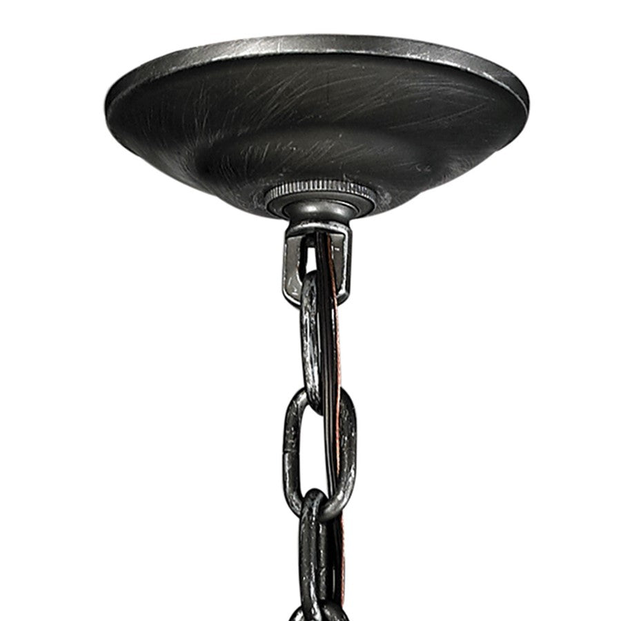 Atlas Lighting Renaissance Invention 18in 3-Light Chandelier | Transitional Aged Wood and Weathered Zinc | Dining Room & Kitchen | Model CL11309-BN