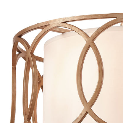 Atlas Ringlets 22in 4-Light Chandelier | Modern Matte Gold and White Fabric | Kitchen Island & Dining Room | 22 x 22 x 11 in | Model CL11313-GD