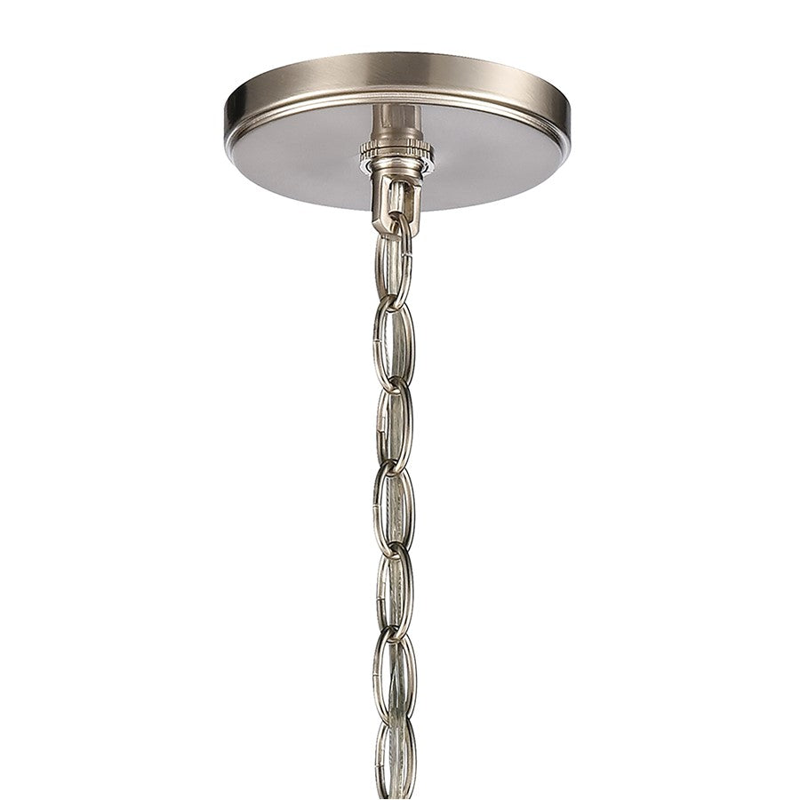 Atlas Lighting Rotunde 18in 4-Light Chandelier | Modern Beechwood and Satin Nickel | Dining Room & Kitchen Island | 18 x 18 x 25 in | Model CL11317-BN