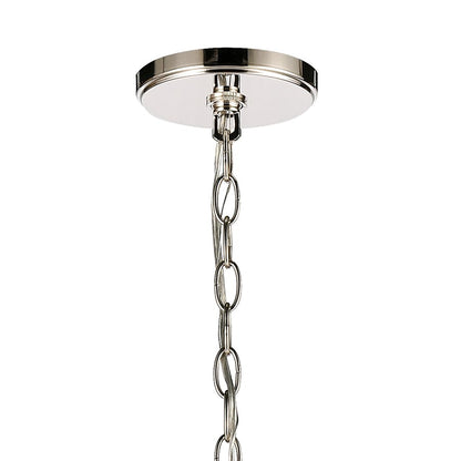 Atlas Lighting Rotunde 38in 10-Light Chandelier | Modern Matte White and Polished Nickel Metal | Dining Room & Living Room | Model CL11319-WH