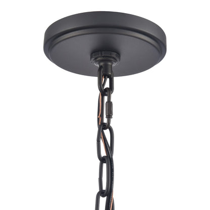 Atlas Lighting Rydell 24in 5-Light Chandelier | Transitional Matte Black and White Parchment Shades | Dining Room & Living Room | Model CL11320-BK