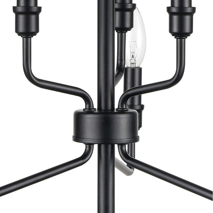 Atlas Lighting Saginaw 18in 6-Light Chandelier | Transitional Matte Black Metal | Dining Room & Kitchen Island | 18 x 18 x 16 in | Model CL11322-BK