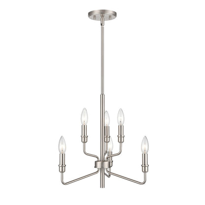Atlas Lighting Saginaw 18in 6-Light Chandelier | Transitional Satin Nickel Metal | Dining Room & Kitchen Island | 18 x 18 x 16 in | Model CL11322-NK