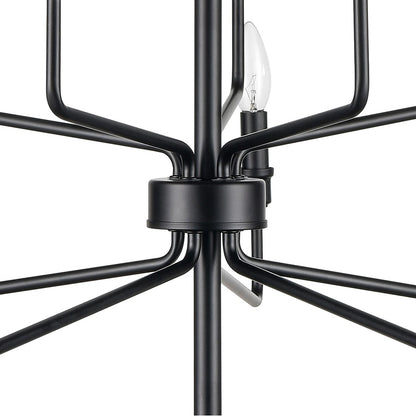 Atlas Lighting Saginaw 34in 10-Light Chandelier | Transitional Matte Black Metal | Dining Room & Great Room | 34 x 34 x 27 in | Model CL11323-BK