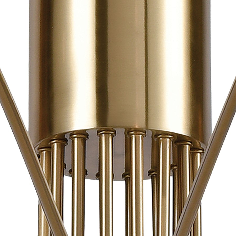 Atlas Lighting Scarab 47in 8-Light Chandelier | Midcentury Satin Brass and Black Metal | Dining Room & Living Room | Model CL11325-BS