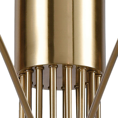 Atlas Lighting Scarab 47in 8-Light Chandelier | Midcentury Satin Brass and Black Metal | Dining Room & Living Room | Model CL11325-BS